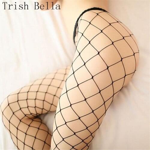 Transparent Super large mesh Even Net socks crotchless sexy lingerie sexy moies bas sexy stockings open crotch