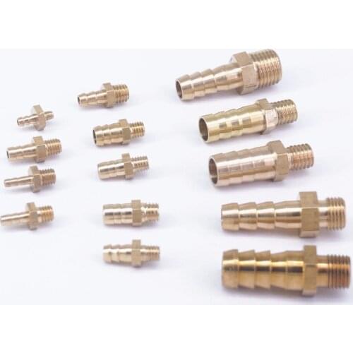 Hose Barb I/D 2.5mm 3mm 4mm 5mm 6mm 8mm 10mm x Metric M5 M6 M8 M10 M12 Male Brass Splicer Coupler Connectors Fittings Plumbing