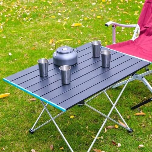 Outdoor Folding Camping Table Aluminum Alloy Ultralight Foldable Dinner Desk for Garden Party Picnic BBQ Folding Table Furniture