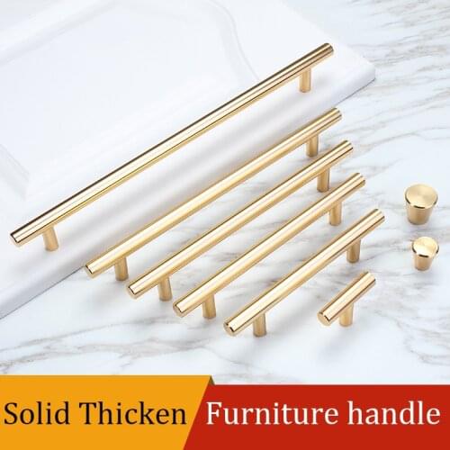 Modern and simple aluminum alloy handle wardrobe door gold color drawer handle copper color lengthened cabinet furniture handle