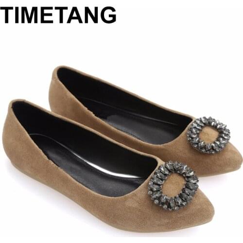 TIMETANGSpring New Casual Ladies FlatShoes Women Pointed Toe Comfortable Flat Shoes Women Soft Slip On Wedding Shoes Single E947