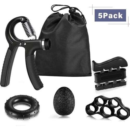 5Pcs Adjustable 10-60kg Hand Grip Finger Strengthener Gym Fitness Stress Relief Ball Grip Ring Finger Exercise Strength Trainer