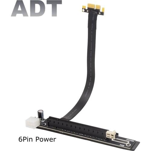 PCI-e X1 to X16 Riser Card Extension Cable 6Pin Power No need USB Gen3.0 PCI-E 1x 16x GPU Cable for Nvidia Bitcoin Mining Miner