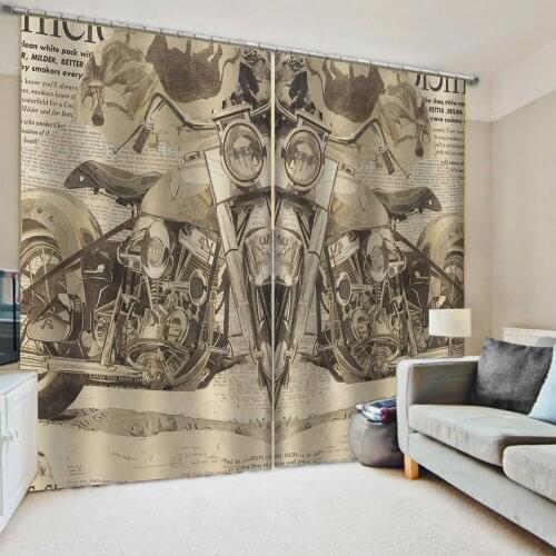 Retro curtains Bedroom living room windproof thickening blackout fabric soundproof windproof curtains