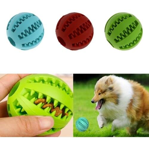 Dog Chew Toy Food Dispenser Ball Bite-Resistant Clean Teeth Natural Rubber Dog Toys Hond Cachorro Puppies Pet