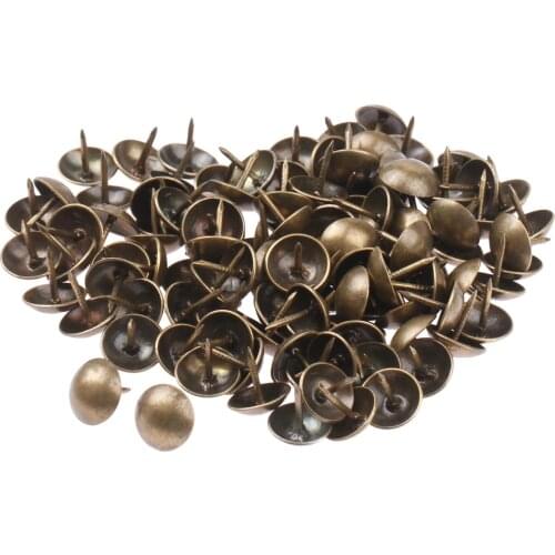 100Pcs/1 set 11x11mm Upholstery Nail Jewelry Gift Wine Case Box Sofa Furniture Decor Tack Stud Pushpin Doornail Antique Bronze
