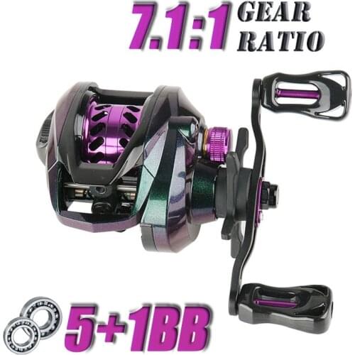 154g Lightweight Baitcasting Reel 7.1:1 Speed Fishing Wheel Metal CNC Baitcasting Reel Max Drag 8KG Fishing Tackle