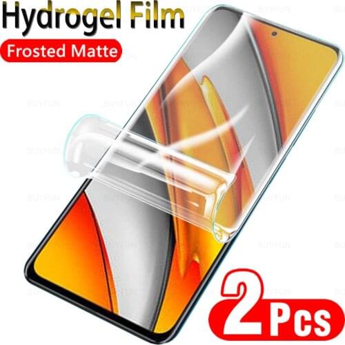 2PCS Frosted Hydrogel Film For Poco F3 6.67" Matte Protective Film For xiaomi poco f3 poxo x3 pro x3 nfc m3 pro Screen Protector