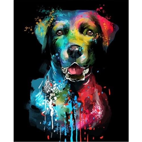 Full Square Round Drill 5D DIY Diamond Painting Colorful Dogs pattern Embroidery Cross Stitch Rhinestones icon 3D Home Decor