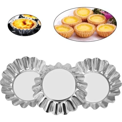 5pcs/set Egg Tarts Tray Aluminum Cupcake Liner Different Size Baking Cup Cookie Pudding Mould Baking Pastry Tools