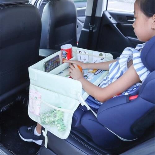 Car Styling Seat Organizer Cartoon Kids Play Table Storage Holder Car Safety Seat Tray Toys Organizer Car Cup Holder Phone Stand