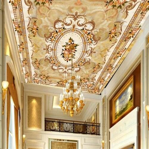Beibehang Custom wallpaper large upscale European marble ceiling carpet pattern floor painting living room bedroom wallpaper