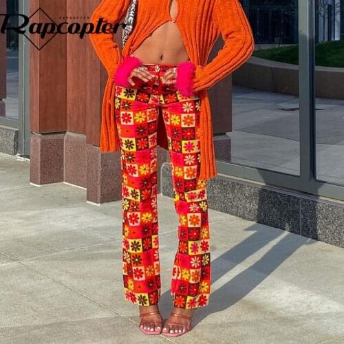 Rapcopter Red Floral Cargo Pants Vintage Sweatpants y2k Aesthetic Trouser Beach Style Summer Joggers Women Streetwear 2021 90s