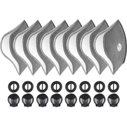 8pcs Active Carbon Filters 8pcs Breathing Valves Accessories For Cycling Mask Men Mouth Muffle Outdoor Mouth Mask Decoration