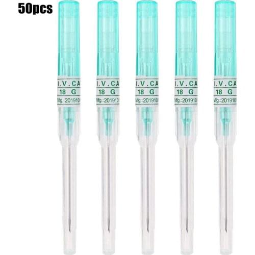 50PCS Catheter Piercing Needles Ear Nose Piercing Needles IV Catheter Needles Kit Piercing Sterilized for IV Start Kits Tattoo