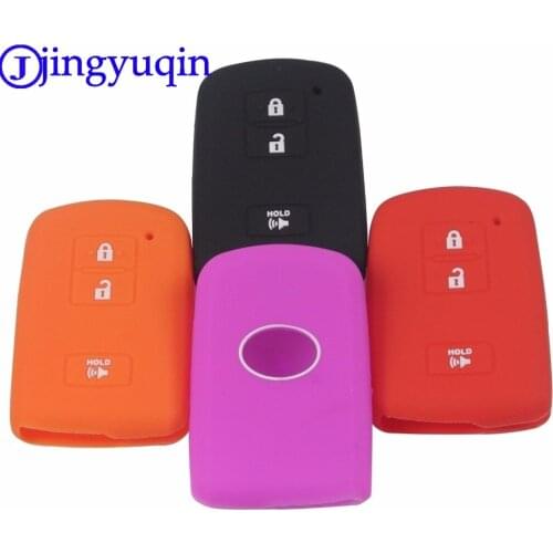 Jingyuqin 10ps Remote 3 Buttons Silicone Car-Styling Key Cover Case For Toyota Rand cool Luze 2015 Smart Key