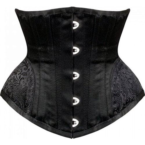 Sexy Womens Underbust Corset Spiral Steel Boned Waist Trainer Top Embroidery Corsets Shapewear Corselet Bustiers