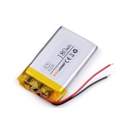 3.7v lithium ion rechargeable battery 302235 180mAh Supply MP3 MP4 GPS battery