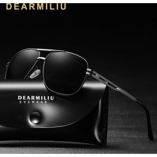 DEARMILIU Design Mens Polarized Sunglasses Men Driving Vintage Mirror Summer Sun Glasses UV400 Lens Male Gafas De Sol shades Men