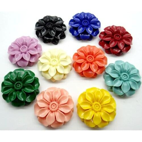 Natural Chinese Organic Cinnabar Quartz crystal carve of flower Pendant for diy Jewelry making Necklace Accessories 6pcs A30