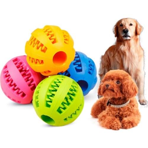 New Pet Dog Toy Interactive Rubber Balls Pet Dog Cat Puppy Chew Toys Ball Teeth Chew Toys Tooth Cleaning Balls Food
