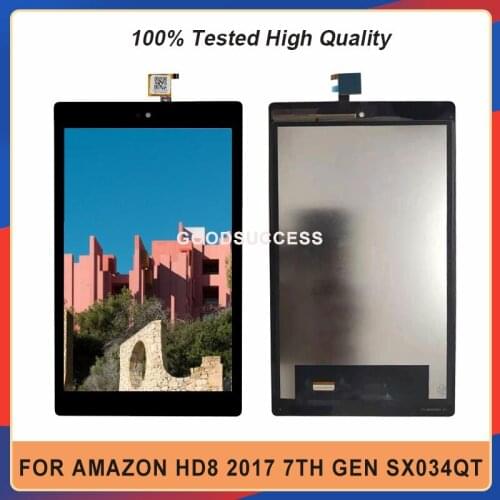 New For Amazon Fire HD 8 2017 Lcd 7th Gen SX034QT Display Touch Screen Digitizer Assembly Replacement