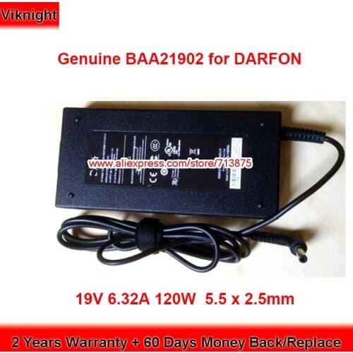 Genuine BAA21902 AC Adapter for DARFON 19V 6.32A 120W Charger with Plug 5.5 x 2.5mm Power Supply