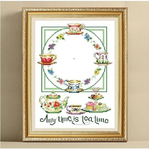Embroidery Package Best Quality Cross Stitch Kits Unopen New Luxurious Tea Time Free shipping