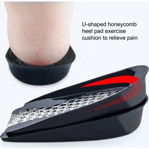 1 pair Silicone Gel Heel Pad for Shock Absorption Plantar Fasciitis Pain Relief Foot Care Insert Insole Height Increase Cup Cush