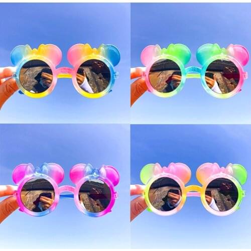 Cartoon Kids Sunglasses Shading Sunshade Sunglasses Boy Girl Gradient Color Heart Shaped Mickey Minnie Photo Prop Doll Accessori