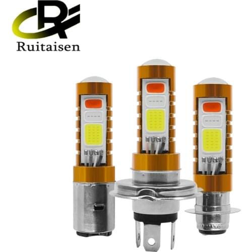 LED Headlight Bulbs H4 P15D BA20D Universal DC 9-80V 3 Colors LED COB Motorcycle Headlight Lamp For Car ATV SUV