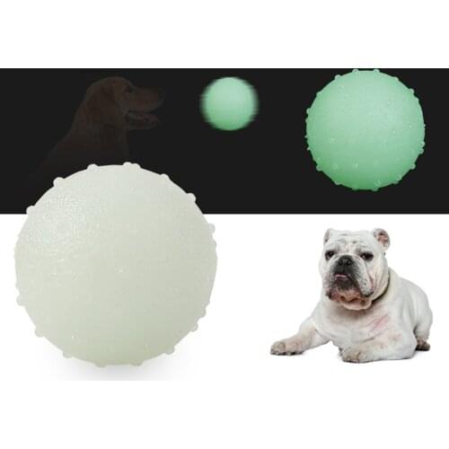 Bite Resistant Funny Pet Ball Solid Glow In The Dark Flexible Pet Teething Toy Pet Chew Ball For Dog Pet Supplies High Quality