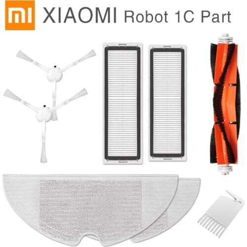 XIAOMI MIJIA Sweeping Mopping Robot Vacuum Cleaner 1C Original Spare Parts Pack Kits Side Roller HEPA Filter Main brush Mop