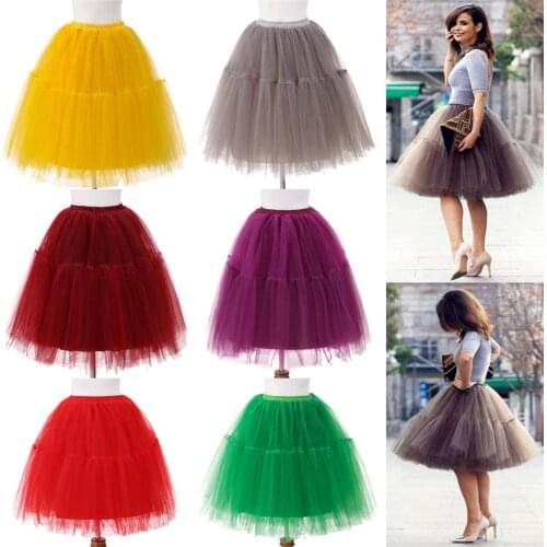 HONGFUYU Womens 50s Petticoat Crinoline Tutu Underskirts Puffy Tulle Skirt for Prom Party Wedding