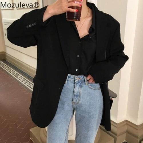 Mozuleva Loose Outerwear Women Suit Jacket 2020 Spring Summer Female Jacke Elegant Chic Single-breasted Women Blazer Femme