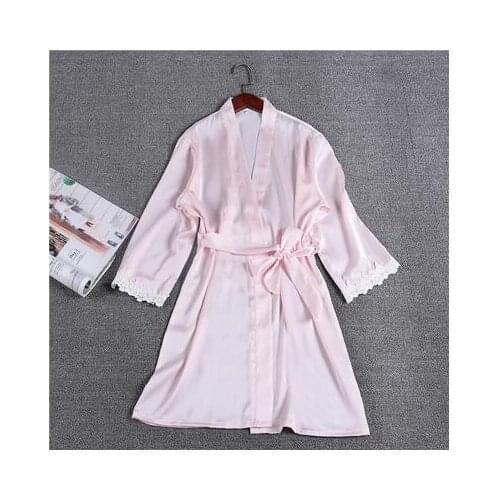 Brand womens sexy bathrobes satin silk lace bridesmaid robes lingerie for adult ladies nightwear M L XL XXL sleepwear