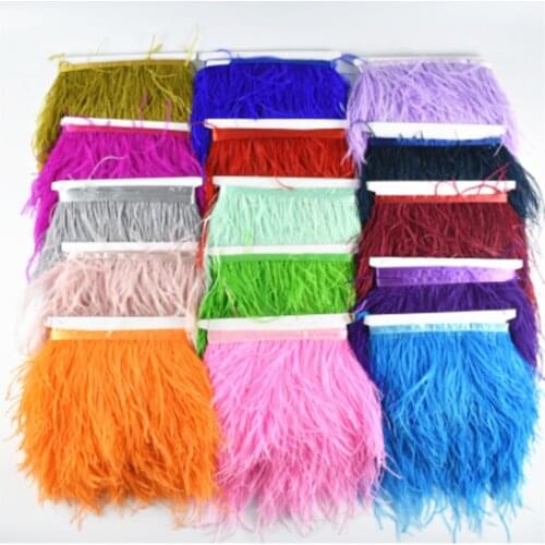 1 meter White Ostrich Feather Ribbon Feather Skirt Edge 8-18cm Handicraft Needlework Accessories Decoration Wedding Decoration