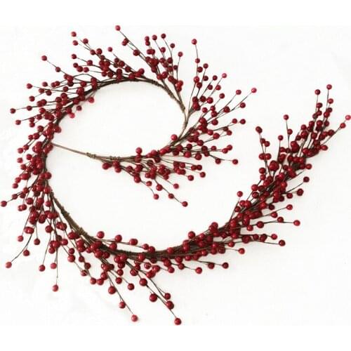 1 Pc/lot Factory Directly Sale 5 Feet Long Artificial Foam Red Berry Garland for Christmas Decorations