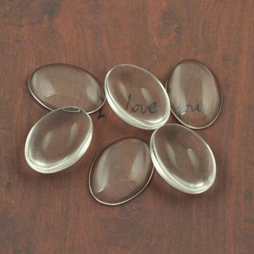 100Pcs 18*25 mm Clear Oval Domed Magnifying Glass Cabochon For oval Glass Inserts Pendant Tray