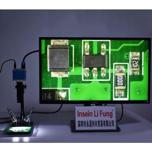 1080P 16MP HDMI USB Industrial Video Microscope Camera 10X-200X Zoom C Mount Lens Small Universal LED light Bracket PCB Repair