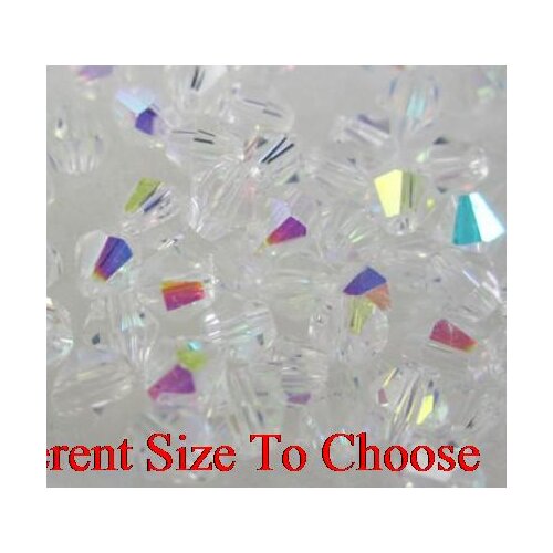 4mm 6mm 3mm 1000Pcs/lot strand Bicone Faceted Glass Cuts Looses Beads Colored white clear AB black white df2