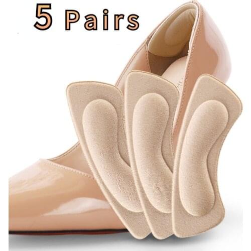 5 Pairs Heel Insoles Pain Relief Cushion Anti-wear Adhesive Feet Care Pads Heel Sticker Heel Liner Grips Crash Insole Patch