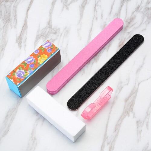 5X Pro Manicure Tools Kit Rectangular Nail Files Brush Accessories Nail Art Set