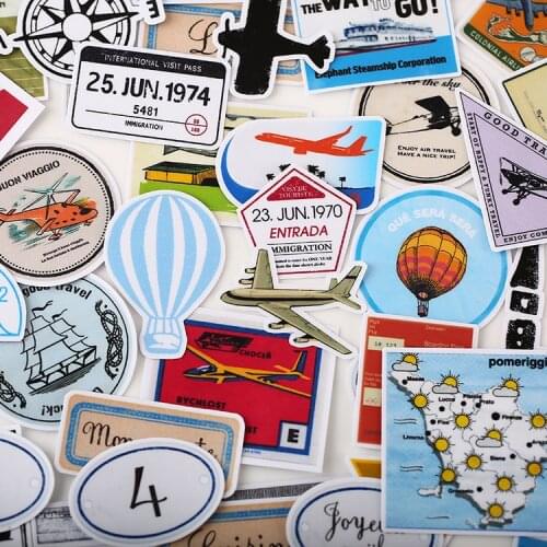 60PCS Travel diary Stickers Set Scrapbooking Stickers For Journal Planner Diy Crafts