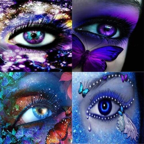 DIY 5D Diamond Painting Butterfly Angel Eye Full Square/Round Drill Mosaic Embroidery Cross Stitch Home Decor Picture