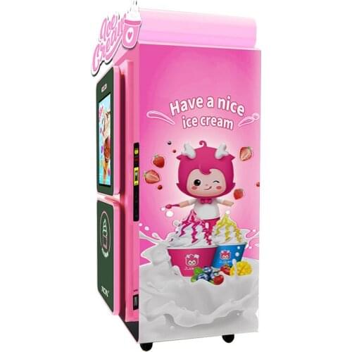 Automatic Soft Ice Cream Machine Vending Machine with Networks Customized Street Kiosk for Sale