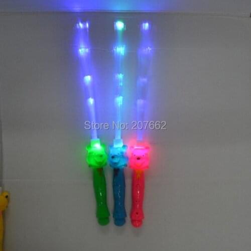 Free shipping100pcs/lot led Flash Light Fiber Stick led flash wand stick led cartoon stick for birthday party decorations kids