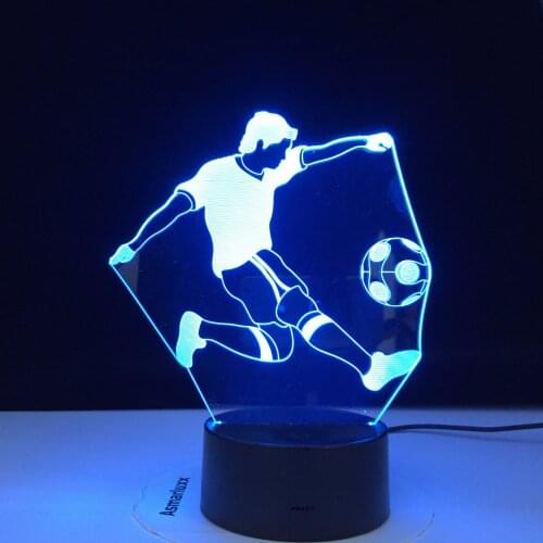 Colorful Football Touch 3d Lamp Illusion Led Night Light USB Table Lamp for Children Baby Kids Gift Bedside Bedroom