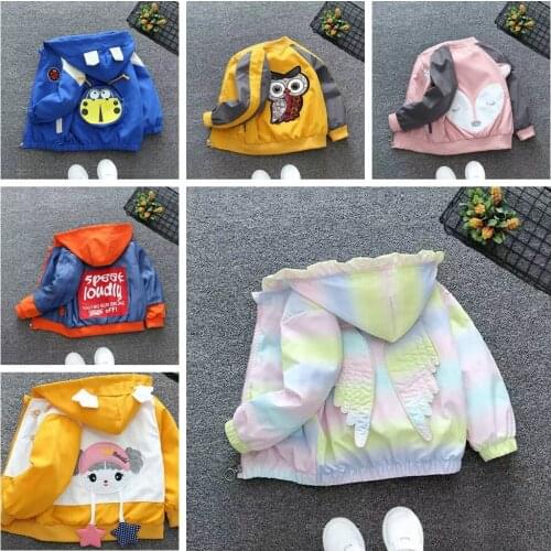 Kids Jackets For Girls Clothes Boy Autumn Zipper Windbreaker Coats Boys Cartoon Hoodies Children Outerwear Boy Jacket Coat 1-7Y