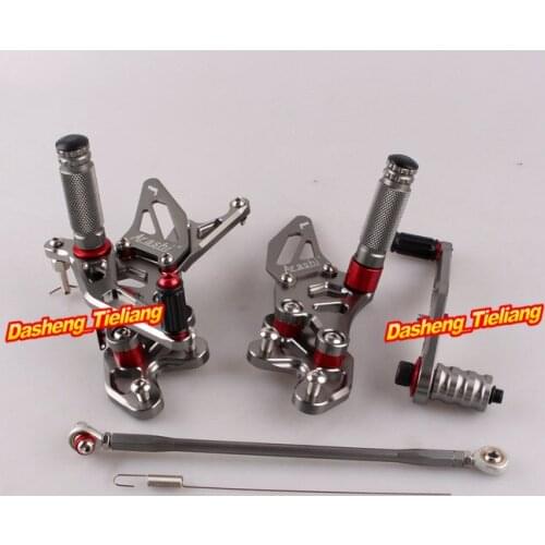 For Suzuki GSXR600 GSXR 600 GSX 600R 2015 Gray Motorcycle CNC Aluminum Alloy Adjustable Rearset Foot Pegs Rests Kit